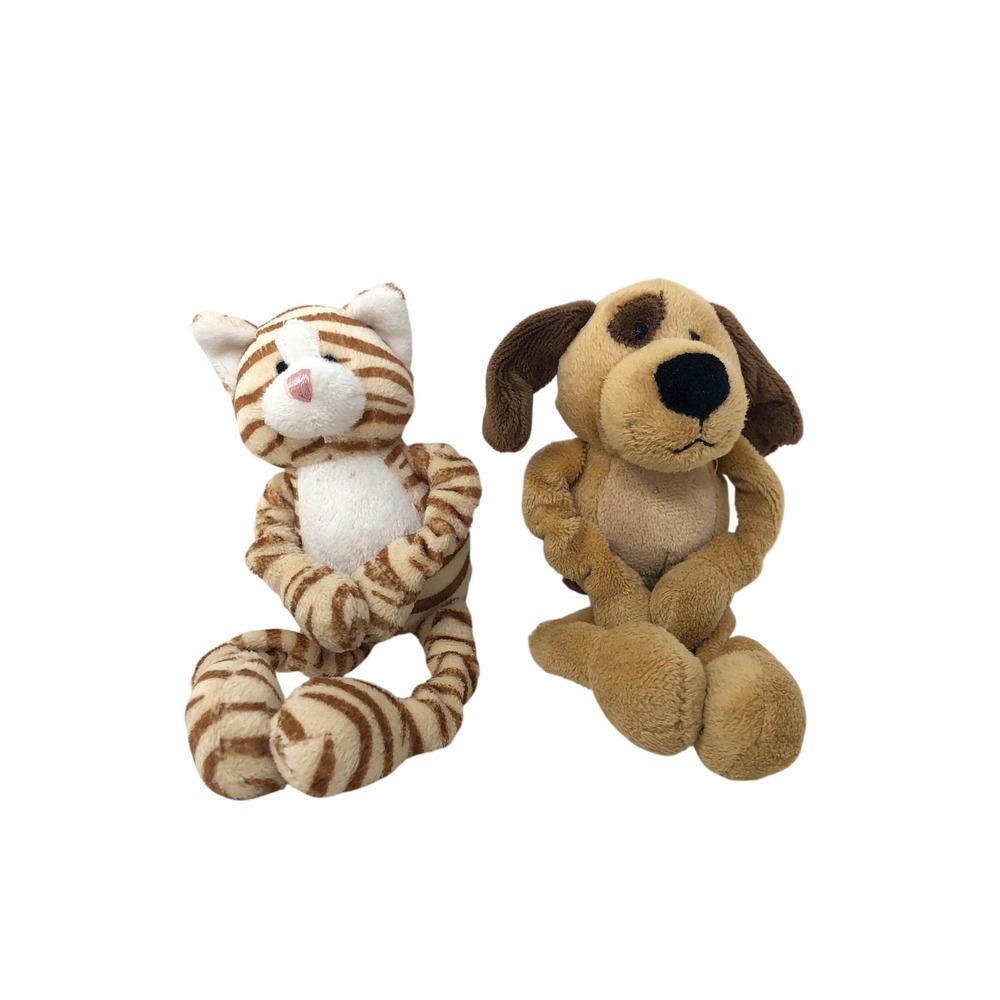 Gund Locker Pals Oren Bowser Jr Plush Cat Dog Brown Tan Striped Magnetic Paws